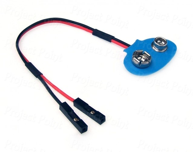 9V Battery Snap Connector with Female Pins (Min Order Quantity 1 pc for this Product)