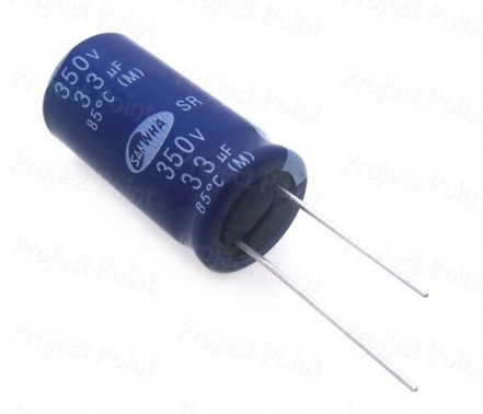 33uF 350V Electrolytic Capacitor - Samwha (Min Order Quantity 1 pc for this Product)