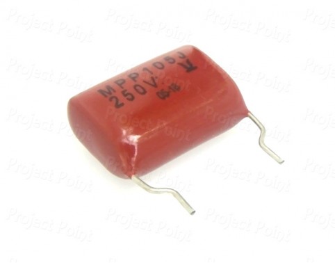 1uF 250V Non-Polar Metallized Film Capacitor (Min Order Quantity 1pc for this Product)