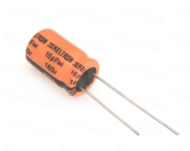 10uF 160V Electrolytic Capacitor - Keltron (Min Order Quantity 1 pc for this Product)