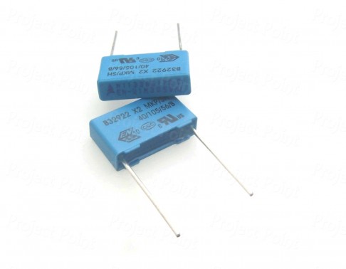 0.1uF - 100nF 305VAC Class X2 Box Type Capacitor (Min Order Quantity 1 pc for this Product)