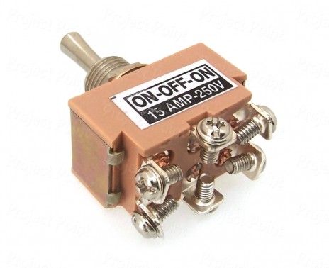 Double Pole Center-Off Heavy Duty Toggle Switch - 15A (Min Order Quantity 1 pc for this Product)