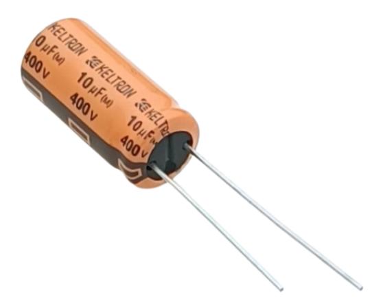 10uF 400V High Quality Electrolytic Capacitor - Keltron (Min Order Quantity 1 pc for this Product)