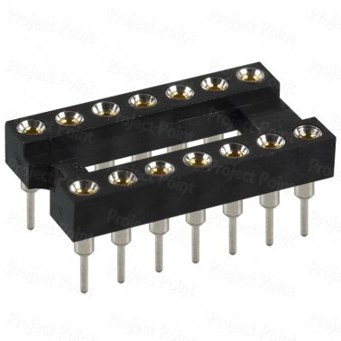 14-Pin High Reliability Machined Contacts IC Socket (Min Order Quantity 1 pc for this Product)