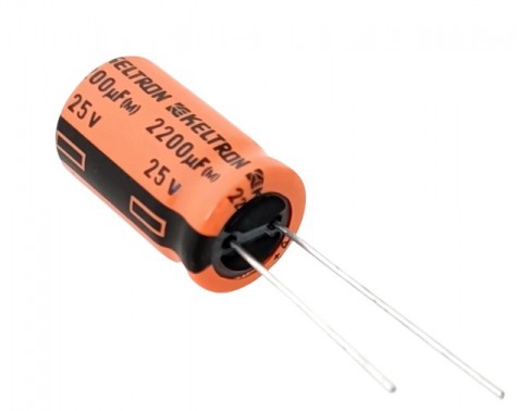 2200uF 25V High Quality Electrolytic Capacitor - Keltron (Min Order Quantity 1 pc for this Product)