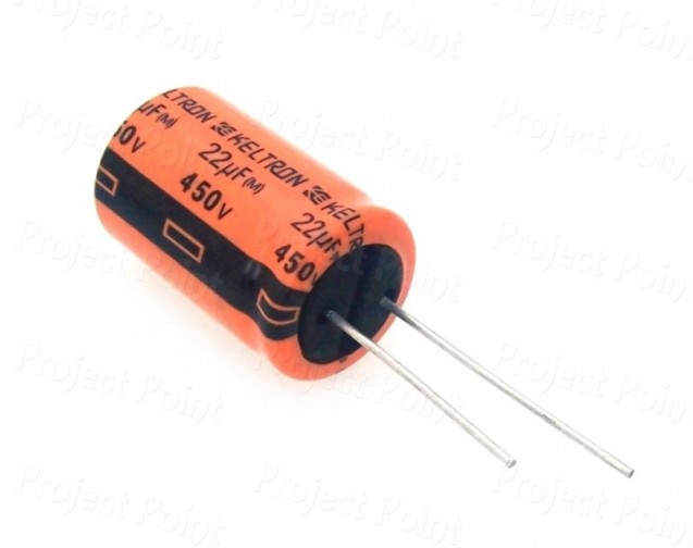 22uF 450V High Quality Electrolytic Capacitor - Keltron (Min Order Quantity 1 pc for this Product)