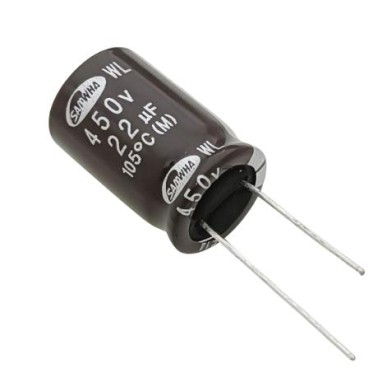 22uF 450V 105°C Electrolytic Capacitor - Samwha WL (Min Order Quantity 1pc for this Product)