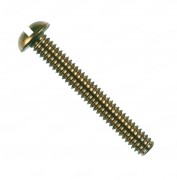 3/16" x 1.5" Round Head Machine Screw Medium Quality - Golden Plated