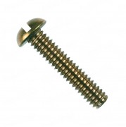 3/16" x 1" Round Head Machine Screw Medium Quality - Golden Plated