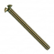 3/16" x 2" Round Head Machine Screw Medium Quality - Golden Plated