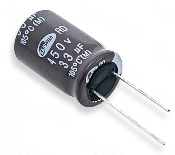 33uF 450V 105°C Best Quality Electrolytic Capacitor - Samwha (Min Order Quantity 1 pc for this Product)