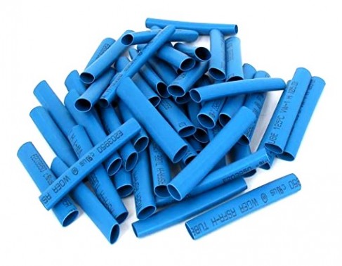 Pre-Cut Heat Shrink Tube 5mm x 50mm Blue - 100 Pcs (Min Order Quantity 1 pc for this Product)