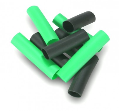 Pre-Cut Heat Shrink Tube 5mm x 50mm Green and Black - 100 Pcs (Min Order Quantity 1 pc for this Product)