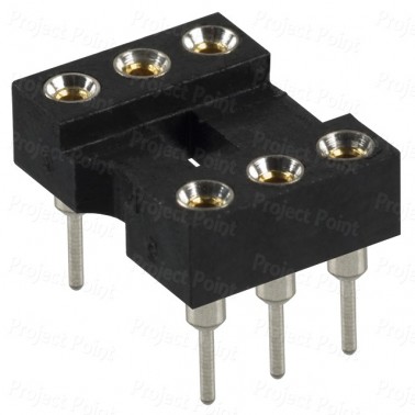 6-Pin High Reliability Machined Contacts IC Socket (Min Order Quantity 1 pc for this Product)