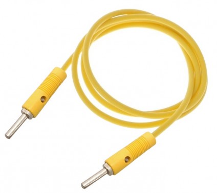 4mm Banana Plug to Banana Plug Cable - 10A 20cm Yellow (Min Order Quantity 1 pc for this Product)