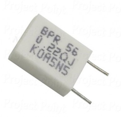 0.22 Ohm 5W Non-inductive Ceramic Cement Resistor - BPR56 (Min Order Quantity 1 pc for this Product)