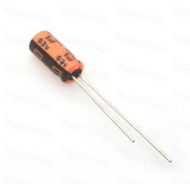 1uF 63V Electrolytic Capacitor - Keltron (Min Order Quantity 1 pc for this Product)