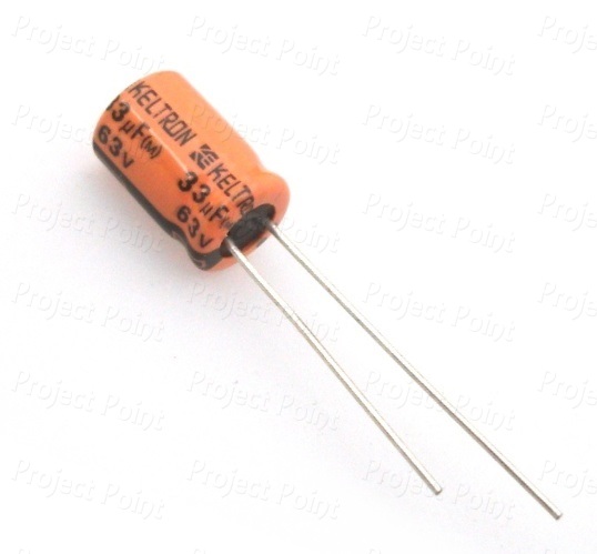 33uF 63V Electrolytic Capacitor - Keltron (Min Order Quantity 1 pc for this Product)