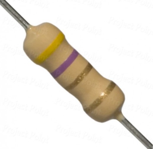4.7 Ohm 2W Carbon Film Resistor 5% - High Quality (Min Order Quantity 1 pc for this Product)