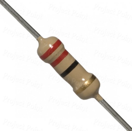 22 Ohm 0.5W Carbon Film Resistor 5% - Medium Quality (Min Order Quantity 1 pc for this Product)