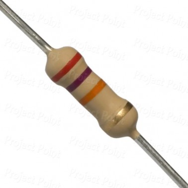 27K Ohm 0.5W Carbon Film Resistor 5% - Medium Quality (Min Order Quantity 1pc for this Product)