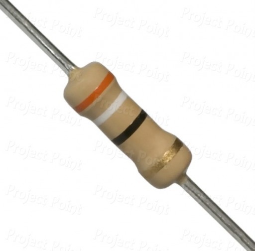 39 Ohm 0.5W Carbon Film Resistor 5% - Medium Quality (Min Order Quantity 1 pc for this Product)