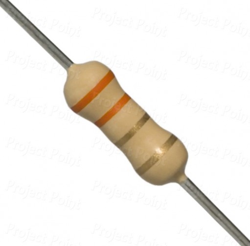 3.3 Ohm 0.5W Carbon Film Resistor 5% - Medium Quality (Min Order Quantity 1 pc for this Product)