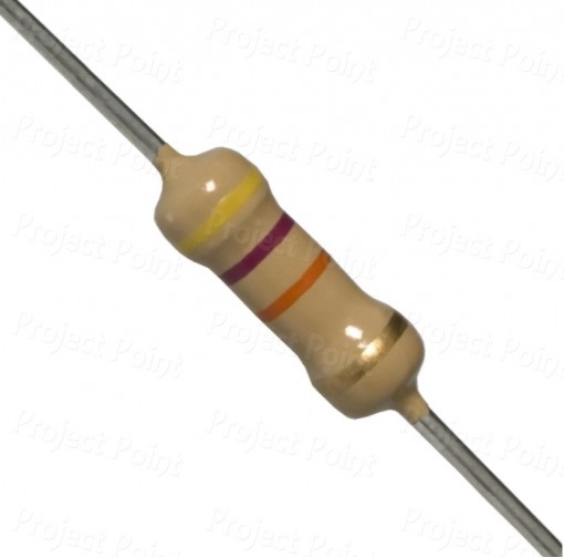 47K Ohm 0.5W Carbon Film Resistor 5% - Medium Quality (Min Order Quantity 1 pc for this Product)