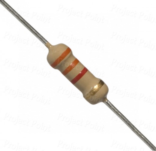 3.3K Ohm 0.5W Carbon Film Resistor 5% - Medium Quality (Min Order Quantity 1 pc for this Product)