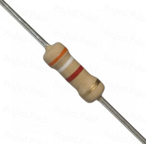 3.9K Ohm 0.5W Carbon Film Resistor 5% - Medium Quality (Min Order Quantity 1 pc for this Product)