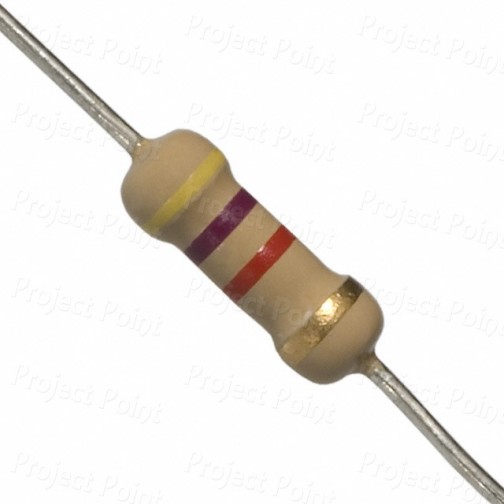 4.7K Ohm 0.5W Carbon Film Resistor 5% - Medium Quality (Min Order Quantity 1 pc for this Product)