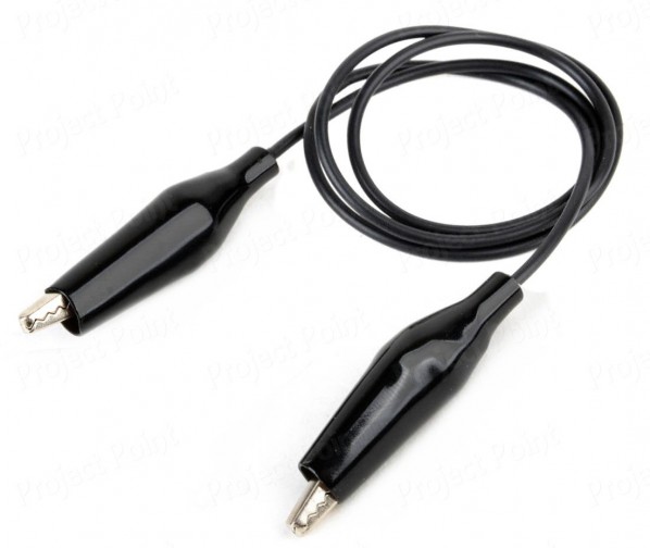 Alligator to Alligator (Crocodile) Jumper Cable - 10A 100cm Black (Min Order Quantity 1 pc for this Product)