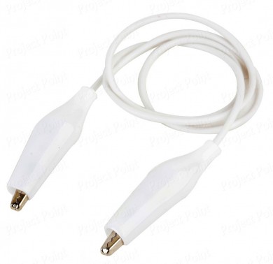 Alligator to Alligator (Crocodile) Jumper Cable - 6A 30cm White (Min Order Quantity 1 pc for this Product)