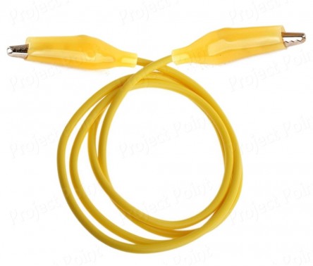 Alligator to Alligator (Crocodile) Jumper Cable - 6A 20cm Yellow (Min Order Quantity 1 pc for this Product)