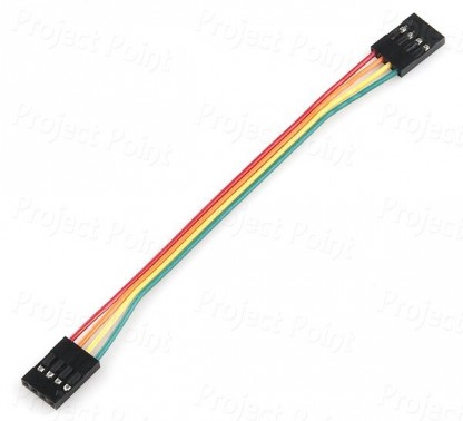 4-Pin Ribbon Cable Female to Female Jumper Wires - 18cms (Min Order Quantity 1 pc for this Product)