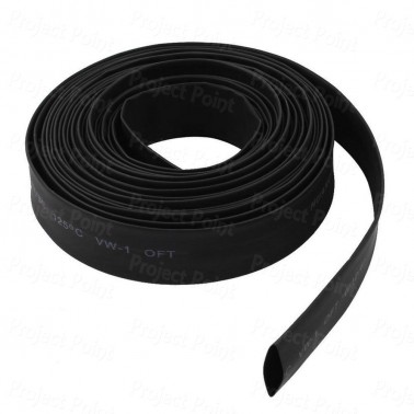 Heat Shrink Tube 6mm Black - 1Mtr (Min Order Quantity 1 mtr for this Product)