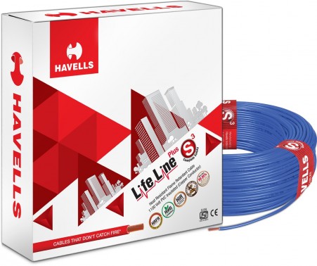 Havells PVC Insulated Cable - Flexible Wire 1 Sq.mm Blue - 1Mtr (Min Order Quantity 1 mtr for this Product)