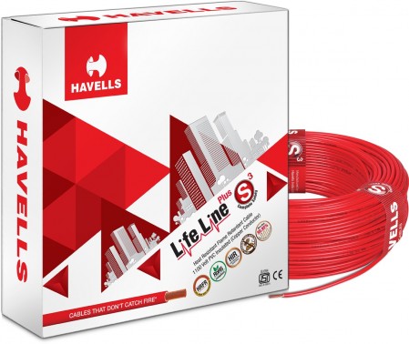 Havells PVC Cable - Insulated Flexible Wire 1 Sq.mm Red - 1Mtr (Min Order Quantity 1 mtr for this Product)