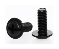 M3 Phillips Round Pan Washer Head Machine Screw - 10mm Black