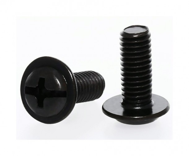 M3 Phillips Round Pan Washer Head Machine Screw - 10mm Black (Min Order Quantity 1 pc for this Product)