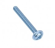 M4 Phillips Round Pan Washer Head Machine Screw - 50mm Zinc Plated