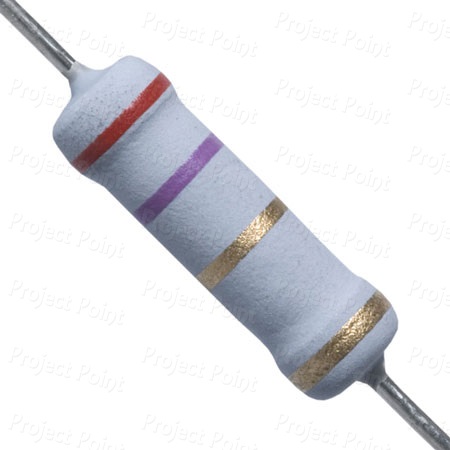 2.7 Ohm 2W Flameproof Metal Oxide Resistor - Medium Quality (Min Order Quantity 1 pc for this Product)