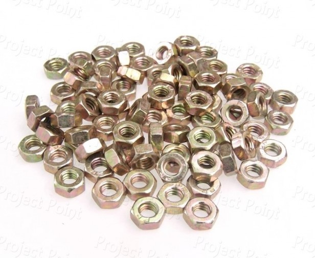 M4 Best Quality Hex Nut - Golden Plated (Min Order Quantity 1 pc for this Product)