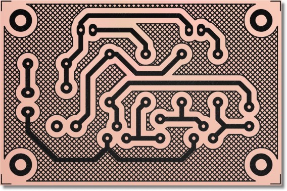 Transistors LED Flasher PCB - 2 LEDs (Copper Pour) with Toner Transfer (Min Order Quantity 1 pc for this Product)