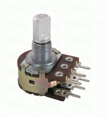 22K Ohm 16mm Linear Taper 6-Pin Dual Gang Rotary Potentiometer - Elcon (Min Order Quantity 1 pc for this Product)