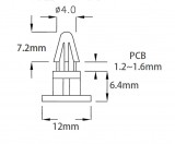 6mm Plastic PCB Spacer Support - Snap Fit