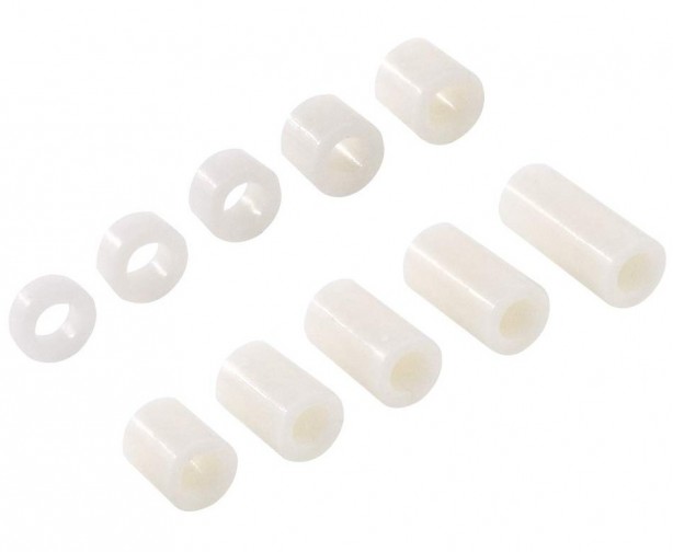 10mm Plastic Spacer For M4 Screws - White (Min Order Quantity 1 pc for this Product)