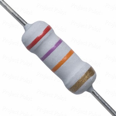 27K Ohm 1W Flameproof Metal Oxide Resistor - Medium Quality (Min Order Quantity 1 pc for this Product)