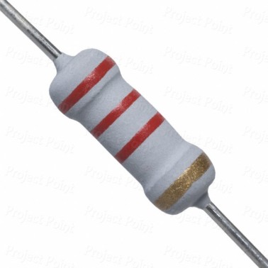 2.2K Ohm 1W Flameproof Metal Oxide Resistor - Medium Quality (Min Order Quantity 1 pc for this Product)