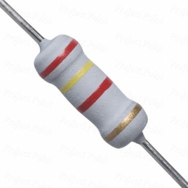 2.4K Ohm 1W Flameproof Metal Oxide Resistor - Medium Quality (Min Order Quantity 1 pc for this Product)